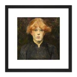 Artery8 Henri De Toulouse Lautrec Carmen Painting 8X8 Inch Square Wooden Framed Wall Art Print Picture with Mount in Black - thumbnail 1