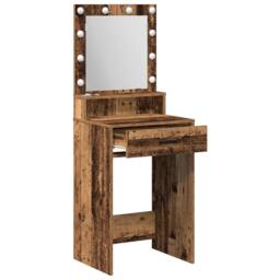 Berkfield Home Dressing Table with LED Lights - Old Wood, 50x41x135 cm in Brown - Size: 50 x 41 x 135 cm - thumbnail 4