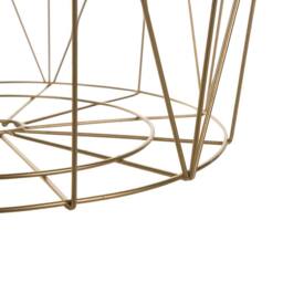 Wyld and Coco Geometric Glam Side Table - Gold Frame with Removable Light-Wood Top - thumbnail 7
