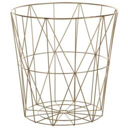 Wyld and Coco Geometric Glam Side Table - Gold Frame with Removable Light-Wood Top - thumbnail 3