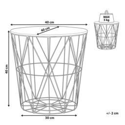 Wyld and Coco Geometric Glam Side Table - Gold Frame with Removable Light-Wood Top - thumbnail 4