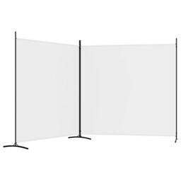 Berkfield Home 2-Panel Room Divider White 348x180 cm Fabric - thumbnail 5