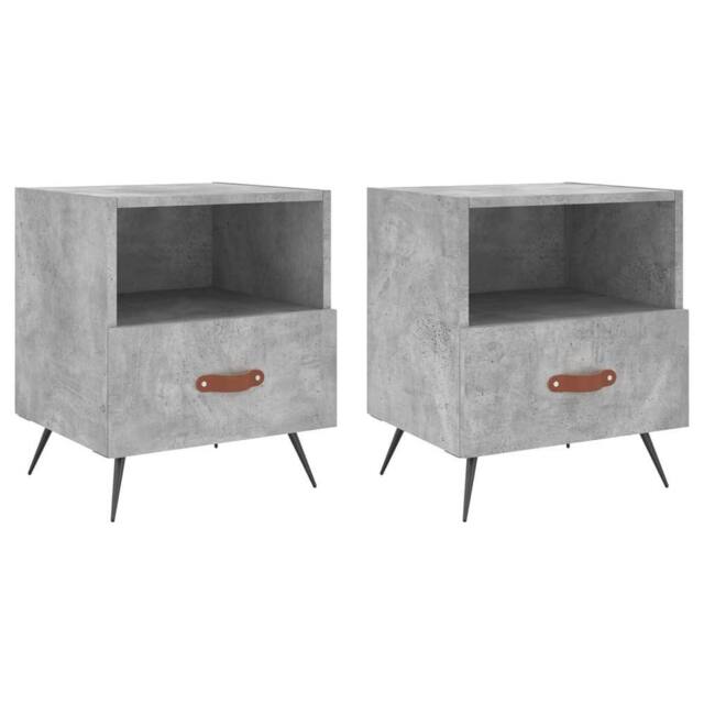 Berkfield Home Bedside Cabinets 2 pcs Concrete Grey 40x35x47.5 cm Engineered Wood - image 1