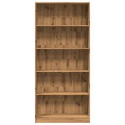 Berkfield Home Bookcase Artisian Oak 80x24x176 cm Engineered Wood in Brown - Size: 80 x 24 x 176 cm - thumbnail 4