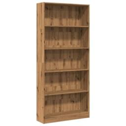 Berkfield Home Bookcase Artisian Oak 80x24x176 cm Engineered Wood in Brown - Size: 80 x 24 x 176 cm - thumbnail 1