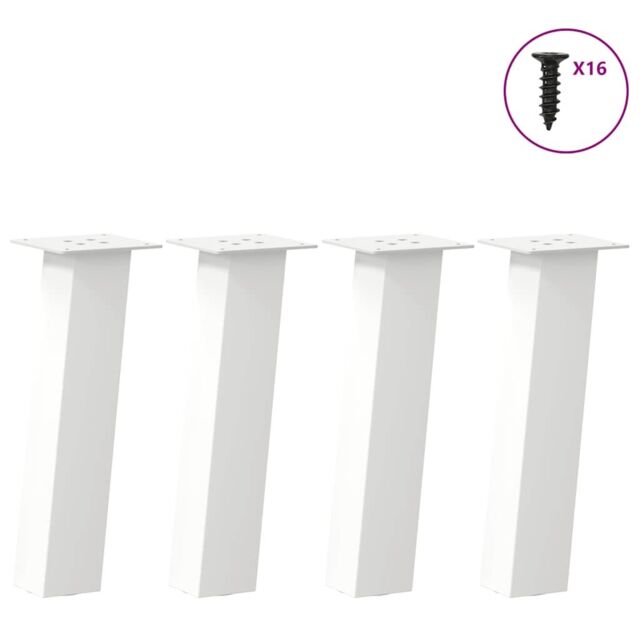 Berkfield Home Coffee Table Legs 4 pcs White 30 cm Steel - image 1