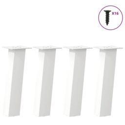 Berkfield Home Coffee Table Legs 4 pcs White 30 cm Steel - thumbnail 1