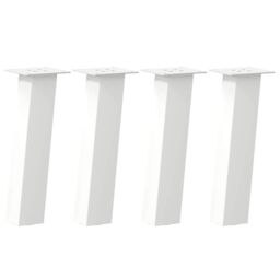 Berkfield Home Coffee Table Legs 4 pcs White 30 cm Steel - thumbnail 2