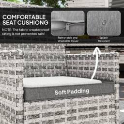 Wyld Haus Noha Mixed Grey Rattan 4 Seater Outdoor Dining Set Square Tempered - thumbnail 4