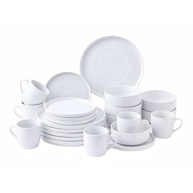 simpa White Vertical Edge Porcelain Dinner Set - Size: 18 Pack - image 1