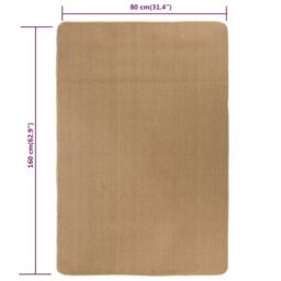 Berkfield Home Area Rug Jute with Latex Backing 80x160 cm Natural in Beige - Size: 100 cm diameter - thumbnail 5