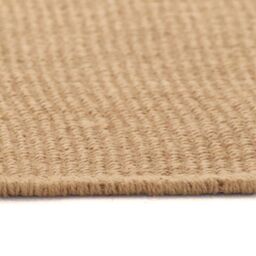 Berkfield Home Area Rug Jute with Latex Backing 80x160 cm Natural in Beige - Size: 100 cm diameter - thumbnail 3