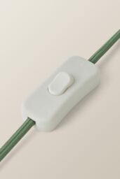 ValueLights Taffy Stripe Green Glass Table Lamp with Sage Scalloped Shade & Bulb in Pale Green - thumbnail 5