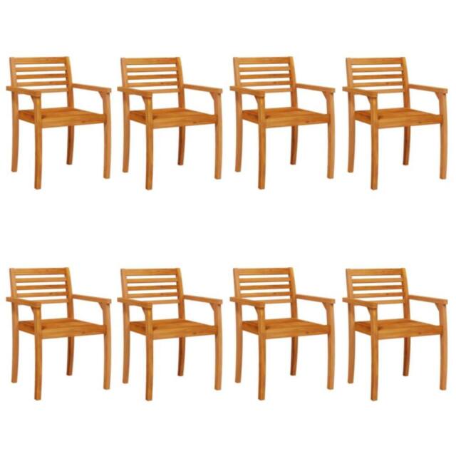 Berkfield Home Garden Chairs 8 pcs 59x55x85 cm Solid Wood Acacia in Brown - Size: 59 x 55 x 85 cm - image 1