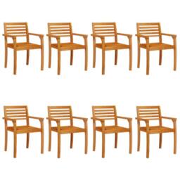 Berkfield Home Garden Chairs 8 pcs 59x55x85 cm Solid Wood Acacia in Brown - Size: 59 x 55 x 85 cm - thumbnail 1