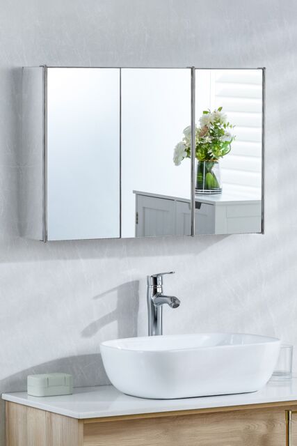 Home Discount Bath Vida Stainless Steel 3-Door Wall Cabinet (ALREADY ASSEMBLED) in Silver - image 1