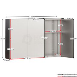 Home Discount Bath Vida Stainless Steel 3-Door Wall Cabinet (ALREADY ASSEMBLED) in Silver - thumbnail 2