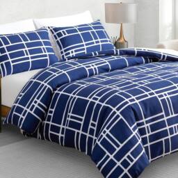 Pamposh Luxury Duvet Cover Set King Size Reversible Quilt Covers in Blue - Size: Single - thumbnail 3