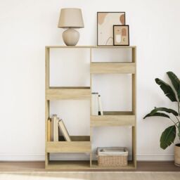 Berkfield Home Bookcase Sonoma Oak 100x33x135 cm Engineered Wood in Brown - Size: 100 x 33 x 135 cm - thumbnail 3