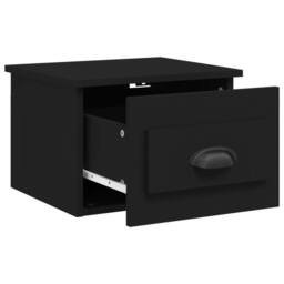 Berkfield Home Elegant Wall-mounted Bedside Cabinet Black 41.5x36x28cm - Size: 41.5x36x28 cm - thumbnail 5