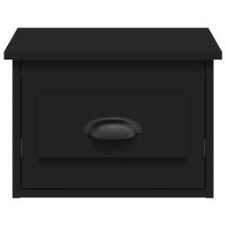 Berkfield Home Elegant Wall-mounted Bedside Cabinet Black 41.5x36x28cm - Size: 41.5x36x28 cm - thumbnail 6