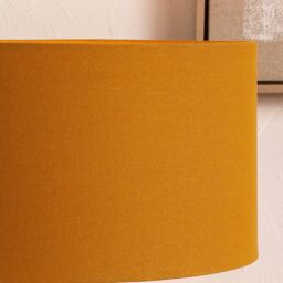 Ruma Mustard Yellow Cotton Cylinder Lamp Shade for Table Lamps & Floor Lamps - Size: 16 inches - thumbnail 2