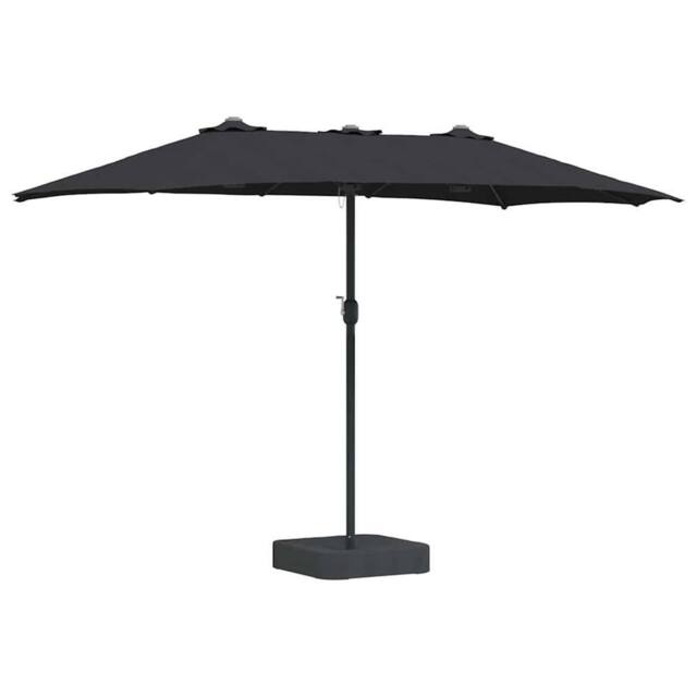 Berkfield Home Garden Parasol Folding Black 385 x 209 x 244 cm Fabric - image 1