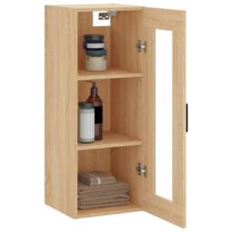 Berkfield Home Wall Mounted Cabinet Sonoma Oak 34.5x34x90 cm in Light Brown - thumbnail 5