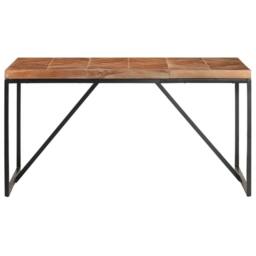 Berkfield Home Dining Table 140x70x76 cm Solid Acacia & Mango Wood in Brown - Size: 140 x 70 x 76 cm - thumbnail 1