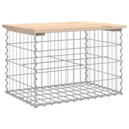 Berkfield Home Garden Bench Gabion Design 63x44x42 cm Solid Wood Pine in Brown - Size: 63 x 44 x 42 cm - thumbnail 2