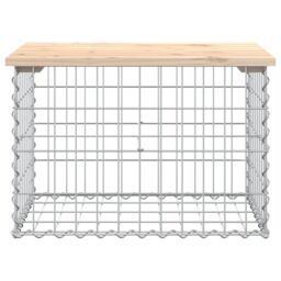 Berkfield Home Garden Bench Gabion Design 63x44x42 cm Solid Wood Pine in Brown - Size: 63 x 44 x 42 cm - thumbnail 3