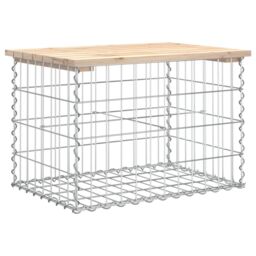 Berkfield Home Garden Bench Gabion Design 63x44x42 cm Solid Wood Pine in Brown - Size: 63 x 44 x 42 cm - thumbnail 5