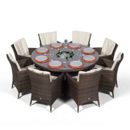 Thats Furniture Savannah Round 8 Seater Rattan Dining Set Ice Bucket Drinks Cooler in Brown - thumbnail 5