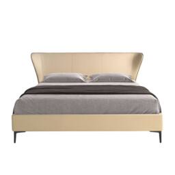 Angel Cerda Cream Leatherette Double Bed Fits 180x200 cm Mattress in Beige - thumbnail 2