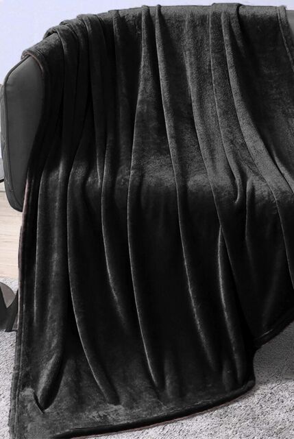 Ezysleep Large Faux Mink Super Soft Throw in Black - Size: 140 cm x 200 cm - image 1