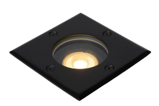Lucide 'BILTIN' Dimmable Stylish Modern Outdoor Recess Deck Light 1xGU10 in Black - image 1