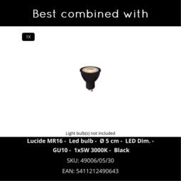 Lucide 'BILTIN' Dimmable Stylish Modern Outdoor Recess Deck Light 1xGU10 in Black - thumbnail 5