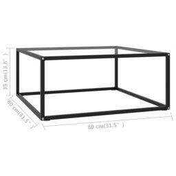 Berkfield Home Coffee Table Black with Tempered Glass 80x80x35 cm - Size: 80 x 80 x 35 cm - thumbnail 5