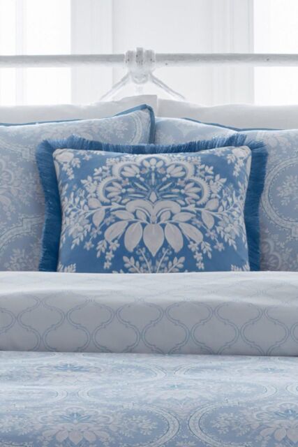 Appletree 'Alexia' Velvet Filled Cushion in Blue - Size: 43 cm x 43 cm - image 1