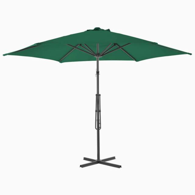 Berkfield Home Outdoor Parasol with Steel Pole 300 cm Green - image 1