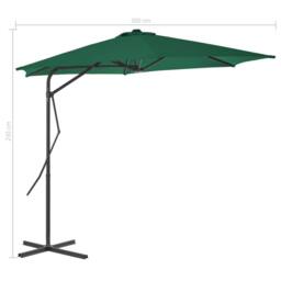 Berkfield Home Outdoor Parasol with Steel Pole 300 cm Green - thumbnail 7