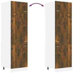 Berkfield Home Refrigerator Cabinet Smoked Oak 60x57x207 cm Engineered Wood in Brown - Size: 60 x 57 x 207 cm - thumbnail 6