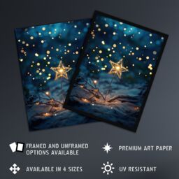 "Artery8 Bright Star Sparkler on Sand Magical Dreamy Framed Art Print in Blue - Size: W12"" x H16""" - thumbnail 2
