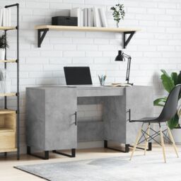 Berkfield Home Desk Concrete Grey 140x50x75 cm Engineered Wood - Size: 140 x 50 x 75 cm - thumbnail 1