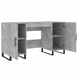 Berkfield Home Desk Concrete Grey 140x50x75 cm Engineered Wood - Size: 140 x 50 x 75 cm - thumbnail 5