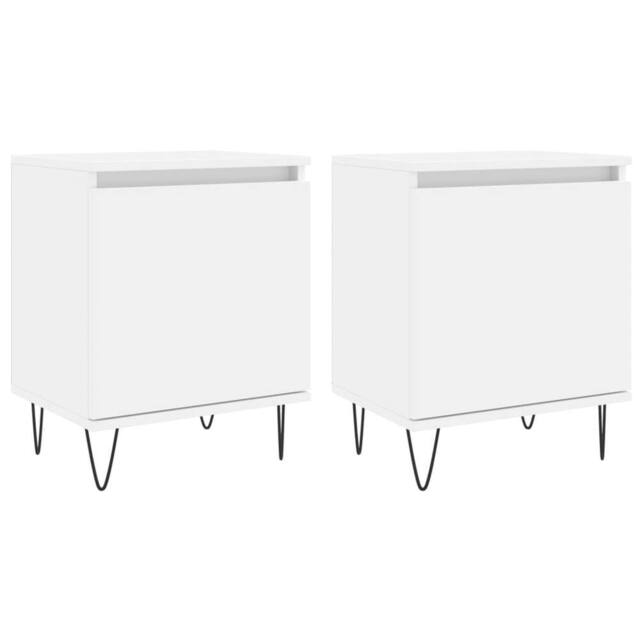 Berkfield Home Bedside Cabinets 2 pcs White 40x30x50 cm Engineered Wood - Size: 40 x 30 x 50 cm - image 1