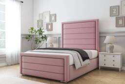 "Comfort Beds Anna Plush Bed Frame With Mattress-50"" Upholstered in Pink - Size: Super King" - thumbnail 1