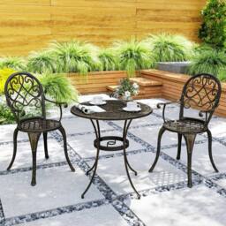 STILVORA Garden Bistro Set with aluminium structure in Bronze - thumbnail 2