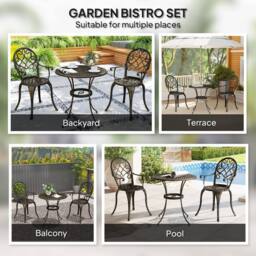 STILVORA Garden Bistro Set with aluminium structure in Bronze - thumbnail 8