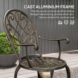 STILVORA Garden Bistro Set with aluminium structure in Bronze - thumbnail 6